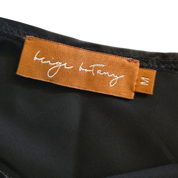 Black Satin Halter Mini Slip Dress with Beaded Strap sz M - Picture 7 of 7